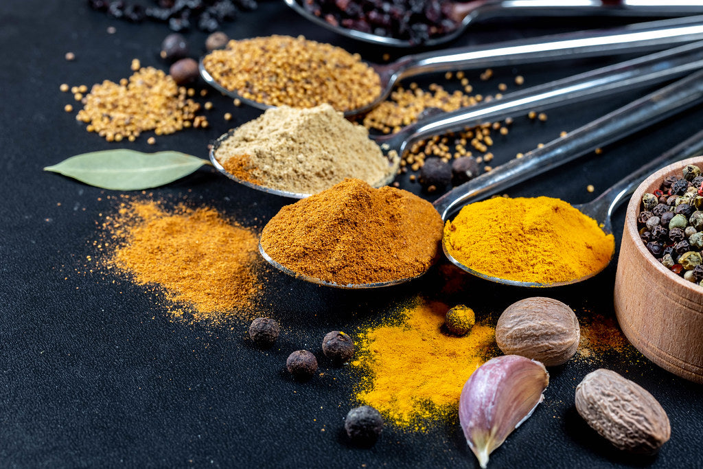 Measuring spoons with turmeric and curcumin. Photo by Marco Verch.