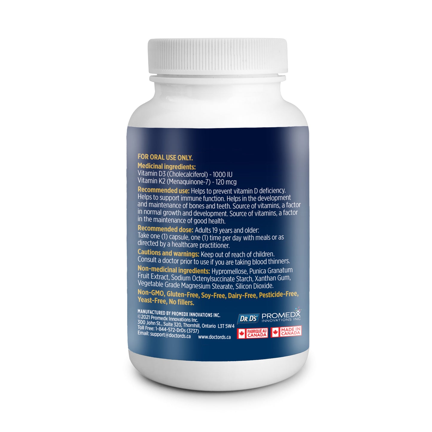 Dr. D's Vitamin D3 Plus K2 OUT OF STOCK