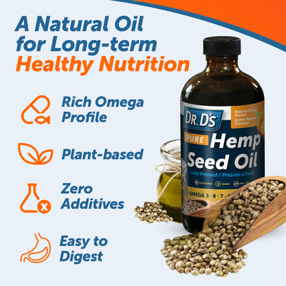 Dr. D's Pure Hemp Seed Oil with Natural Orange Flavour (250ml)